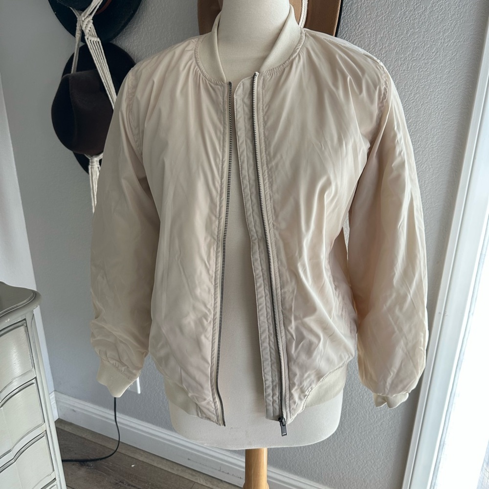 Women's Cream Bomber Jacket